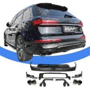 2020-2022 body kit For audi q7 Upgrade SQ7 Rear Bumper Style Car Rear Bumper Lip with Tail pipe