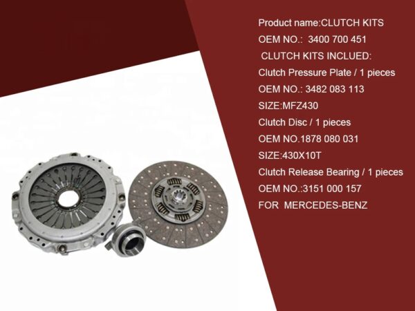 3400 700 451 Terbon Truck Parts Clutch Assembly 430MM Clutch Disc Kits 3482 083 113 - Image 5