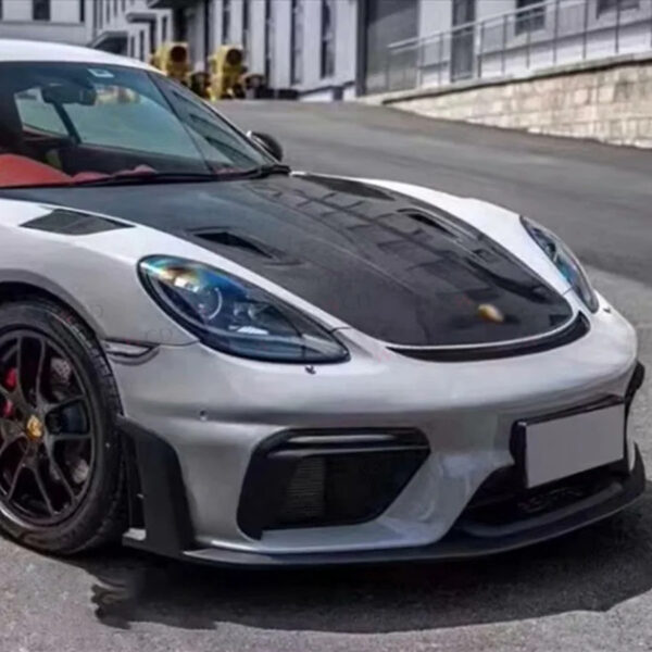 Car Parts For Porsche 718 Cayman 2016+Body Kit Half Carbon Fiber GT- 4RS Style Front Bumper Lip - Image 5